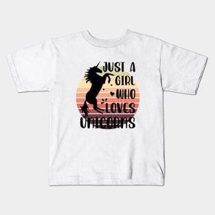 Just a girl who loves Unicorns 3 Kids T-Shirt